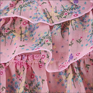 Đầm không tay in bông màu hồng - 11-0474