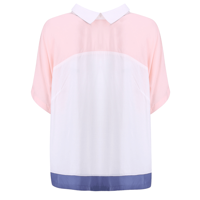 Áo kiểu croptop phối 3 màu - 15-0106