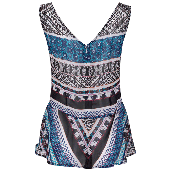 Áo sát nách kiểu cổ thuyền in họa tiết #80 - 15-0290