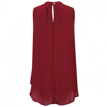 Áo kiểu không tay cổ đính cườm màu đỏ #62 - 15-0253 Áo kiểu không tay cổ đính cườm màu đỏ #62 - 15-0253