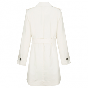Áo khoác nữ dài thời trang màu trắng kem - 15-0222