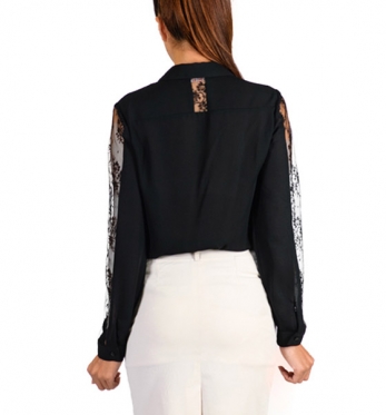 Áo kiểu tay dài phối ren-AO-SDL-4070 Áo kiểu tay dài phối ren-AO-SDL-4070