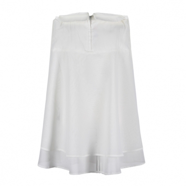 Áo voan bé gái xòe 2 lớp màu trắng ngà - 130083-SDG3005