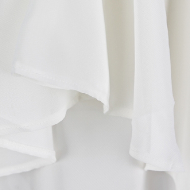 Áo voan bé gái xòe 2 lớp màu trắng ngà - 130083-SDG3005