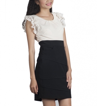 Đầm nữ phối màu không tay-Dam13-0211