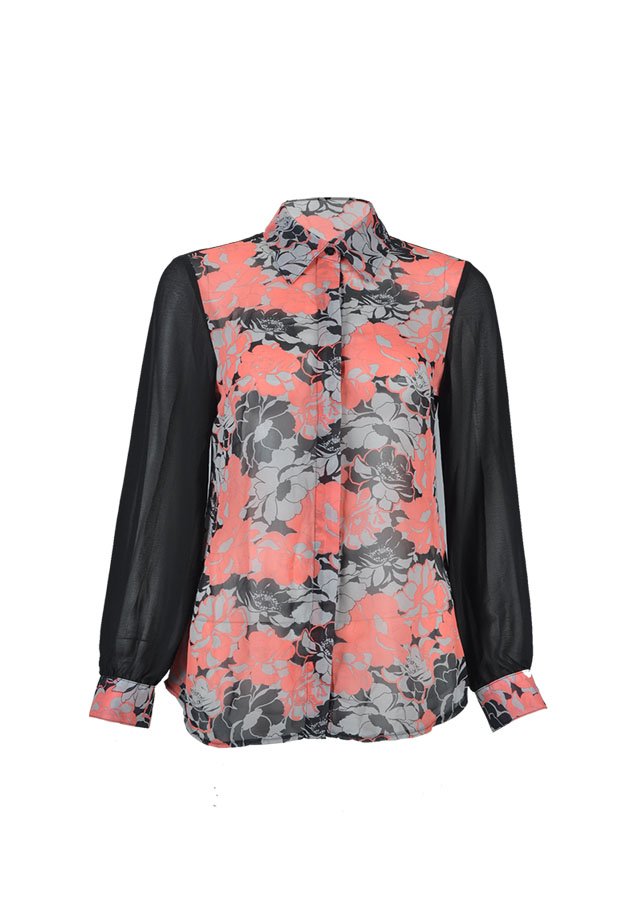 Sơ mi tay dài phối trước