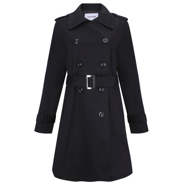 Áo khoác nữ dài thời trang màu đen - 15-0222