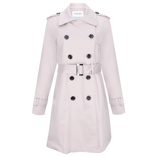 Áo khoác nữ dài thời trang màu kem - 15-0222