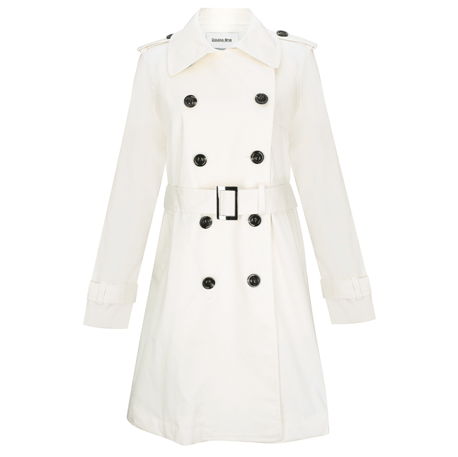 Áo khoác nữ dài thời trang màu trắng kem - 15-0222