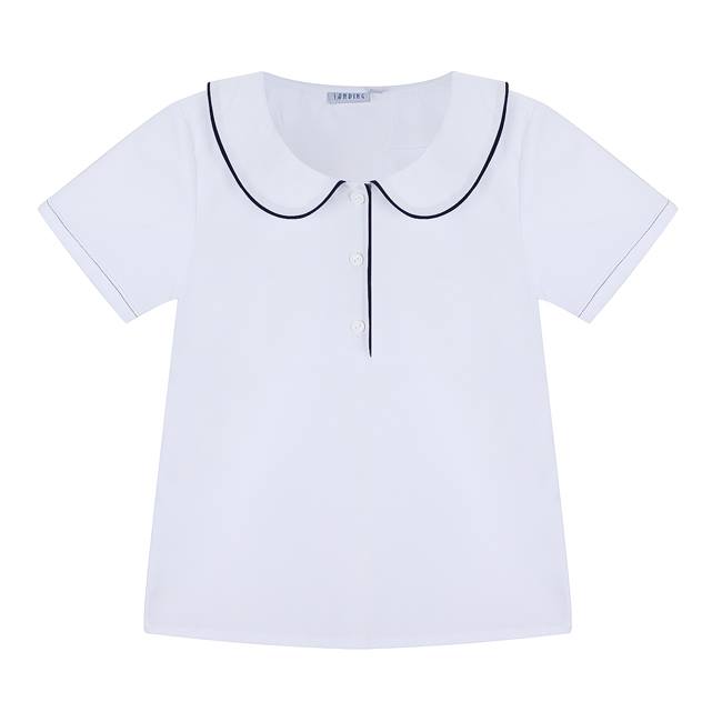 Áo sơ mi đồng phục học sinh nữ xẻ trụ cổ sen