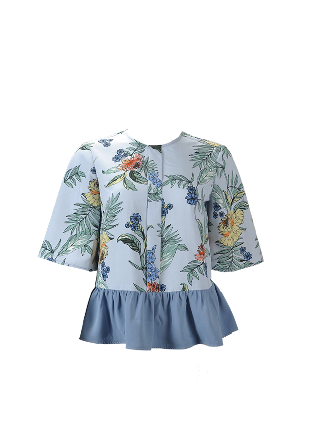 Áo kiểu ply trước phối bèo